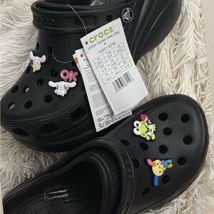 CROCS Kids Fun Black Clogs with Charms